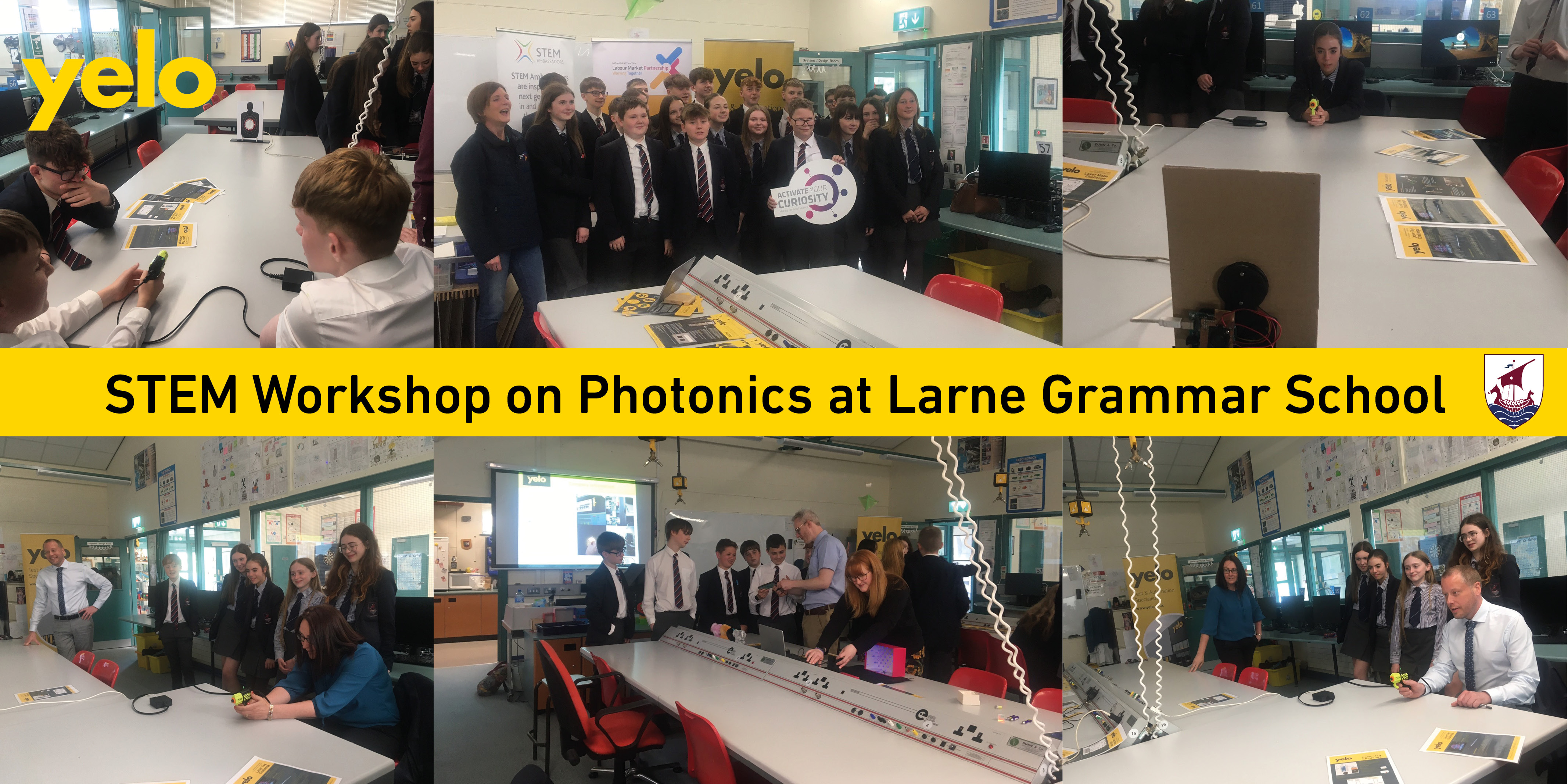 Larne Grammar Year 9 Pupils taking part in the Yelo STEM Workshop on Photonics
